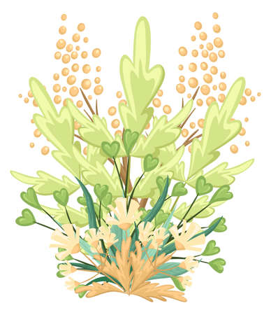 Set with floral elements and leaves.decorative elements for your design. Leaves, swirls, floral Flat design style vector illustrationのイラスト素材