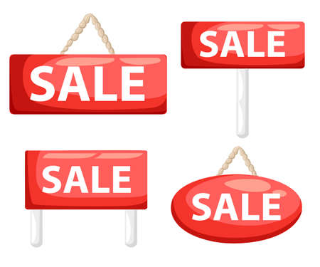 Sale set Flat design style vector illustrationのイラスト素材