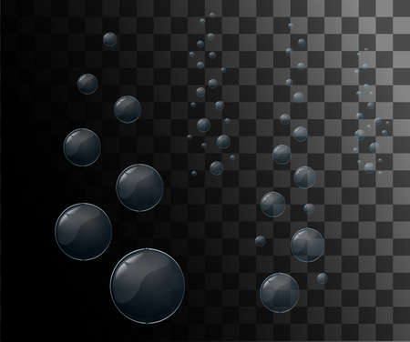 Vector illustration isolated on background White water bubbles with reflection set on transparent background vector illustration.のイラスト素材