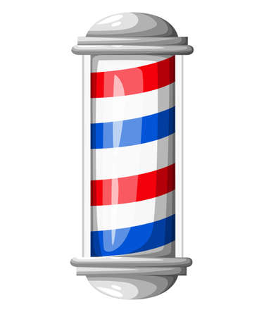 Old fashioned vintage glass Barber Shop pole with Barber Sign. Vector illustration Web site page and mobile app design vector elementのイラスト素材