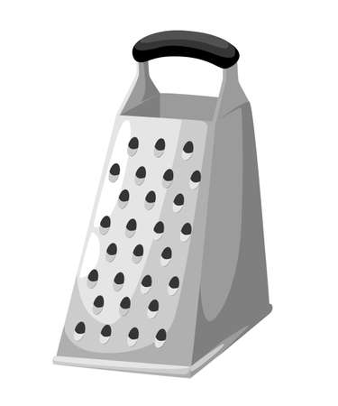 Grate set. Grated Cooking process vector illustration. Kitchenware and utensils isolated on white. Web site page and mobile app design vector element.のイラスト素材