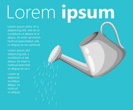 Hand holding a watering can with water, business concept flat designのイラスト素材