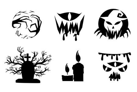 Set pumpkins for Halloween Flat Design Style Fresh cartoon different vegetable Web site page and mobile app design.のイラスト素材