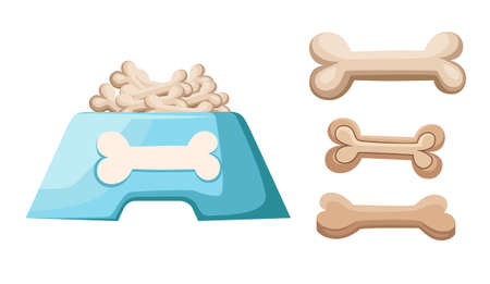 Dog dry food bowlのイラスト素材