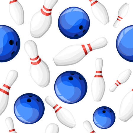 Bowling ball crashing into the pins Vector illustration. Web site page and mobile app design element.のイラスト素材