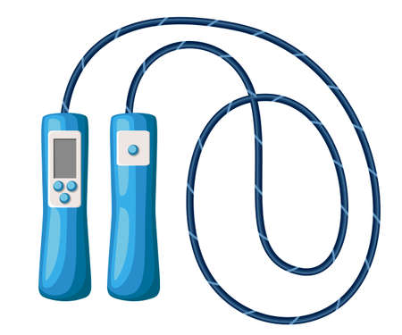 Skipping rope jump-rope isolated on white Web site page and mobile app design isolated on white. Sport equipment.のイラスト素材
