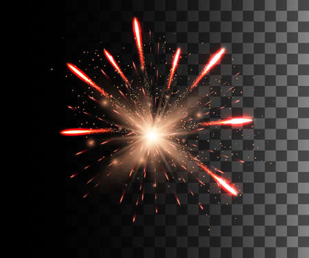 Glow isolated white transparent effect, lens flare, explosion, glitter, line, sun flash, spark and stars over checkered background. For illustration template art design, banner for Christmas celebration, magic flash energy ray.のイラスト素材