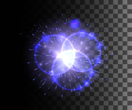 Glow isolated white transparent effect, lens flare, explosion, glitter, line, sun flash, spark and stars. For illustration template art design, banner for Christmas celebrate, magic flash energy ray.のイラスト素材