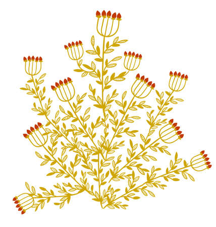 Set with floral elements and leaves.decorative elements for your design leaves swirls floral flat design style vector illustration.のイラスト素材