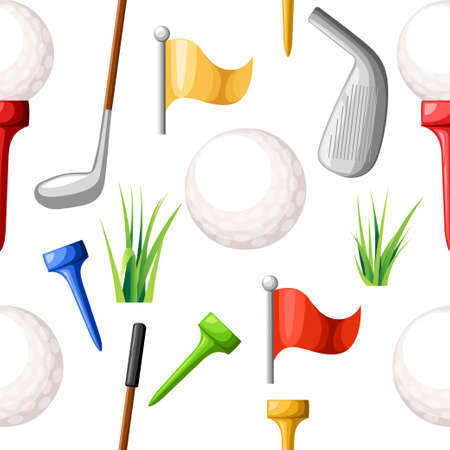 Seamless pattern of golf balls on different colorのイラスト素材