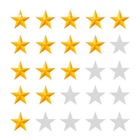 Golden star rating icon.のイラスト素材