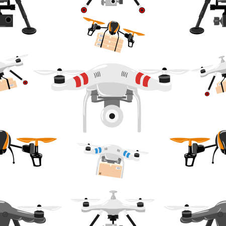 Seamless pattern on quad copter.のイラスト素材