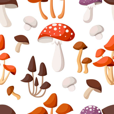 Pattern of decorative mushrooms illustrationのイラスト素材