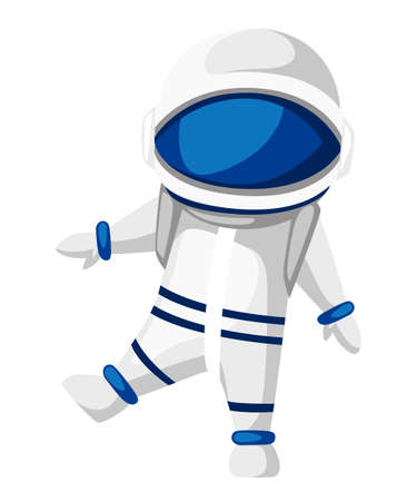 Illustration of astronaut. Cartoon character design. Cute astronaut walking in space. Vector illustration isolated on white background.のイラスト素材