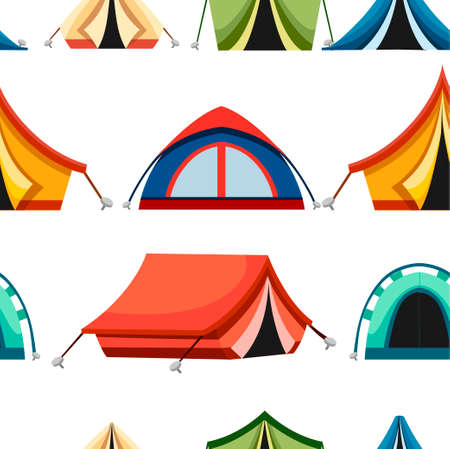 hiking and camping tent Camping vector icons of camp tent in