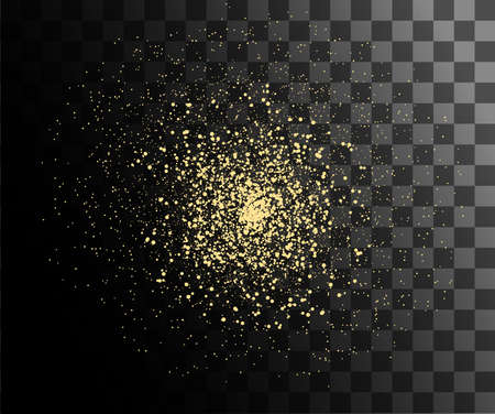 Abstract paint spray effect. Yellow color. Vector illustration isolated on transparent background.のイラスト素材