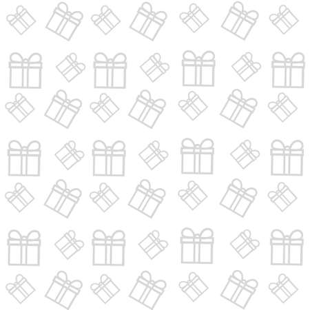 Gift box with ribbon, line style icon. Flat vector illustration on white background.のイラスト素材