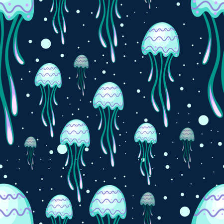 Sea green jellyfish with pattern.