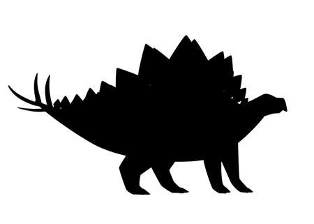 Black silhouette stegosaurus.のイラスト素材