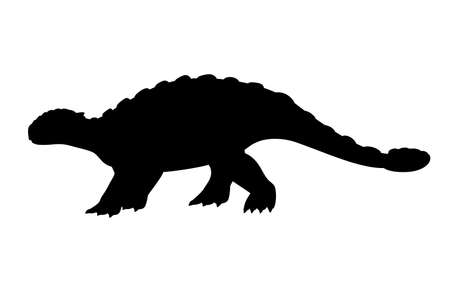 Black silhouette ankylosaurus.のイラスト素材