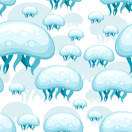 Sea blue jellyfish.のイラスト素材