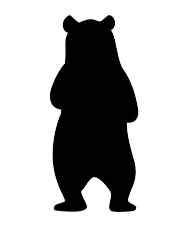 Black silhouette. Grizzly bear.のイラスト素材