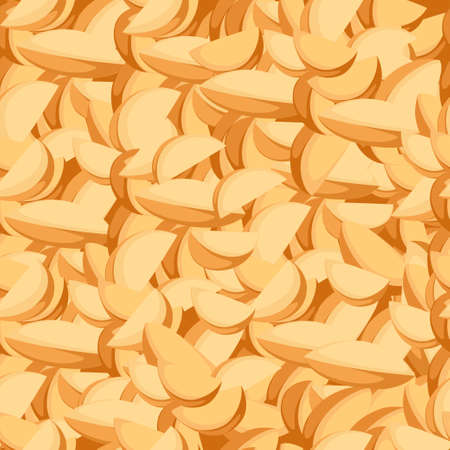 Seamless pattern of potato wedges fried foodのイラスト素材