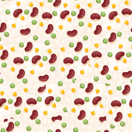 Seamless pattern of soybean green pea and corn vegetables foodのイラスト素材