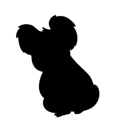 Black silhouette cute koala bear sit on the ground and looking at you cartoon animal design flat vector illustration isolated on white background.のイラスト素材
