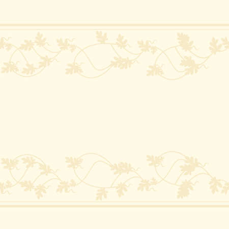 Seamless pattern of beige wallpaper with leaves silhouettes flat vector illustration horizontal designのイラスト素材