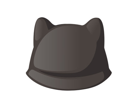 Black color textile hat with ears summer headwear vector illustration isolated on white background.のイラスト素材