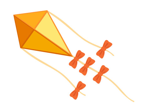 Colorful kite wind flying toy vector illustration isolated on white background.のイラスト素材