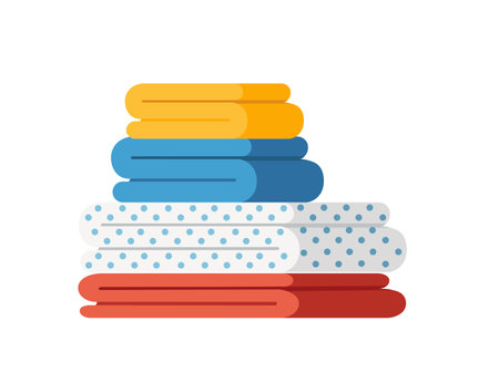 Stack of clean clothes vector illustration isolated on white background,のイラスト素材