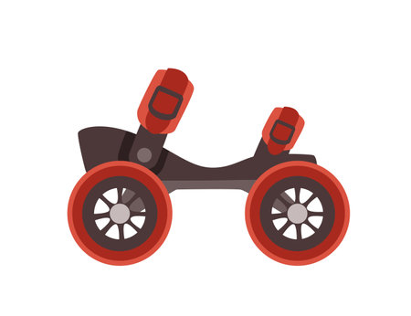 Modern design roller skates simple cartoon design vector illustration sport or casual equipment isolated on white background.のイラスト素材