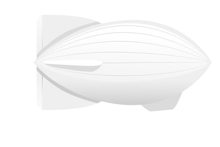 Commercial airship white color rigid airship vector illustration isolated on white background.のイラスト素材