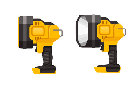 Modern flashlight emergency lamp vector illustration isolated on white background.のイラスト素材