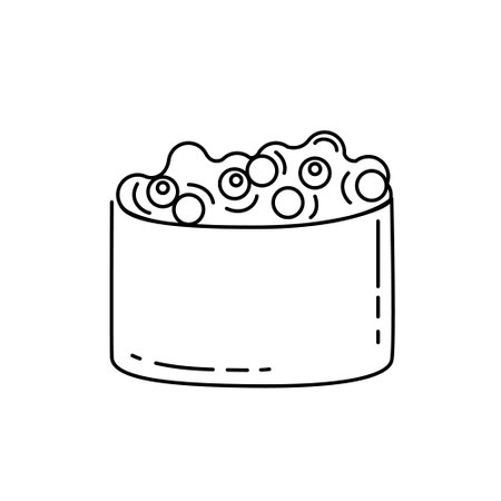 Sushi roll outline style vector illustration isolated on white background.のイラスト素材