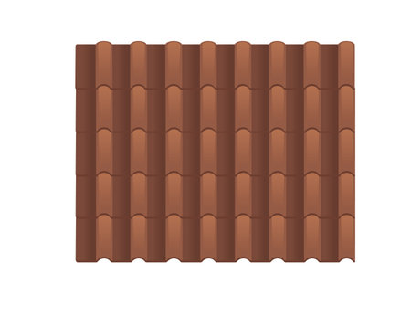 Home roof from ceramic tiles vector illustration on white background.のイラスト素材