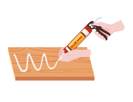 Industrial glue gun vector illustration isolated on white background.のイラスト素材