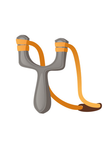 Professional slingshot with plastic handle vector illustration isolated on white background.のイラスト素材