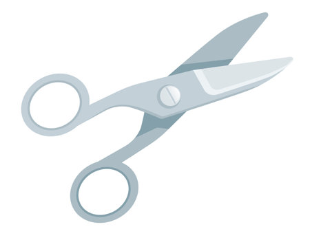 Stainless steel scissors vector illustration isolated on white background.のイラスト素材