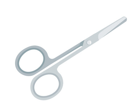 Stainless steel scissors vector illustration isolated on white background.のイラスト素材