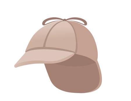 England style detective hat vector illustration isolated on white background.のイラスト素材