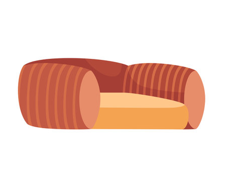 Animal bed with soft pillow vector illustration isolated on white background.のイラスト素材
