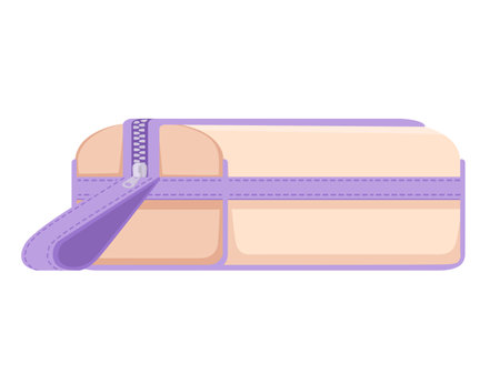 Pencil case with zippers vector illustration isolated on white background.のイラスト素材