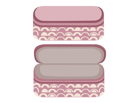 Pencil case with zippers vector illustration isolated on white background.のイラスト素材