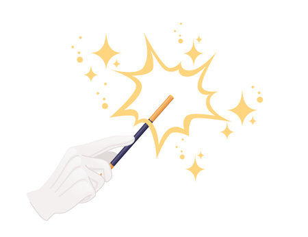 Wooden decorative magic wand vector illustration isolated on white backgroundのイラスト素材