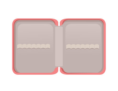 Pencil case with zippers vector illustration isolated on white background.のイラスト素材