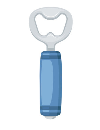 Old classic opener for beer bottles with plastic handle vector illustration isolated on white background.のイラスト素材