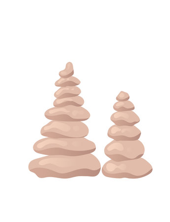 Cave stone mineral stalagmites column natural growth geology formations vector illustration isolated on white background.のイラスト素材